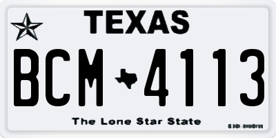 TX license plate BCM4113