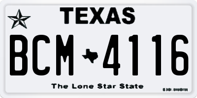 TX license plate BCM4116