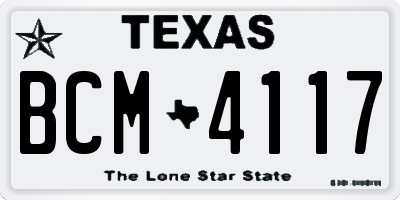 TX license plate BCM4117