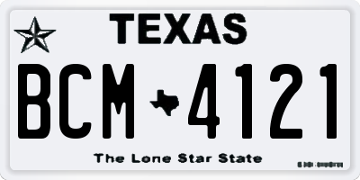 TX license plate BCM4121