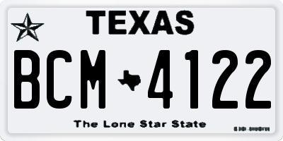 TX license plate BCM4122