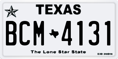 TX license plate BCM4131