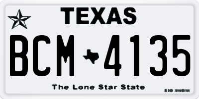 TX license plate BCM4135