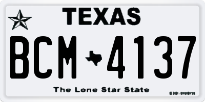 TX license plate BCM4137