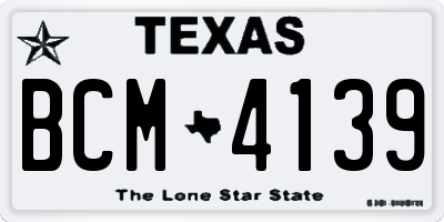 TX license plate BCM4139