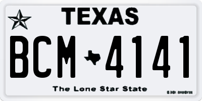 TX license plate BCM4141