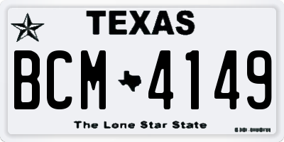 TX license plate BCM4149