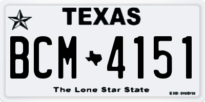 TX license plate BCM4151