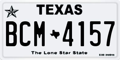 TX license plate BCM4157