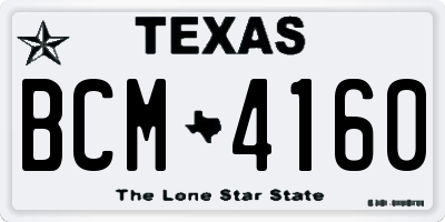 TX license plate BCM4160