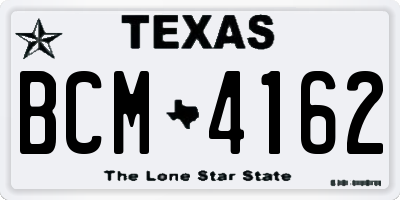 TX license plate BCM4162