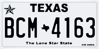 TX license plate BCM4163