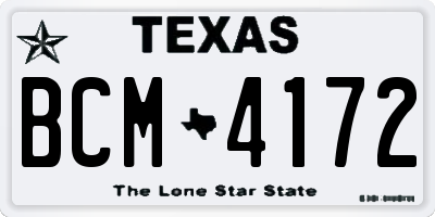 TX license plate BCM4172