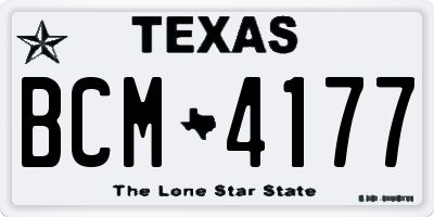 TX license plate BCM4177