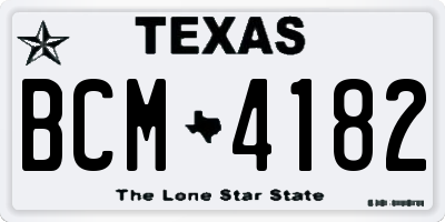 TX license plate BCM4182