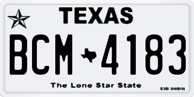 TX license plate BCM4183