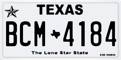 TX license plate BCM4184