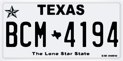 TX license plate BCM4194