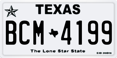 TX license plate BCM4199