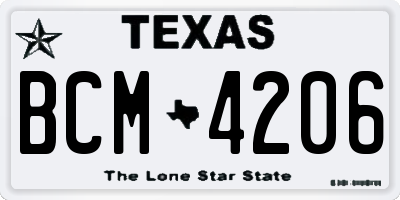 TX license plate BCM4206