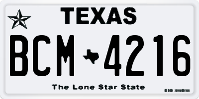 TX license plate BCM4216
