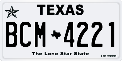 TX license plate BCM4221