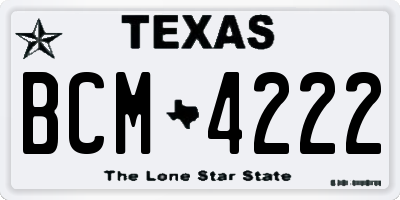 TX license plate BCM4222