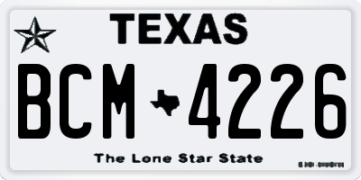 TX license plate BCM4226
