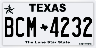 TX license plate BCM4232