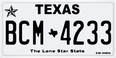 TX license plate BCM4233