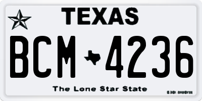 TX license plate BCM4236
