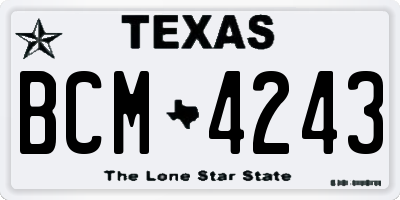 TX license plate BCM4243