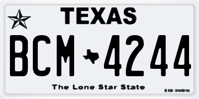 TX license plate BCM4244
