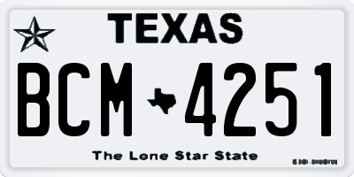 TX license plate BCM4251