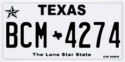 TX license plate BCM4274
