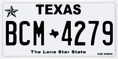 TX license plate BCM4279