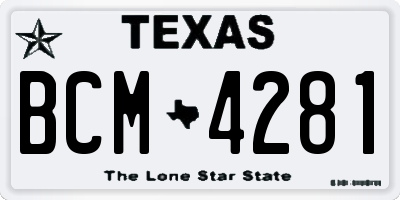 TX license plate BCM4281