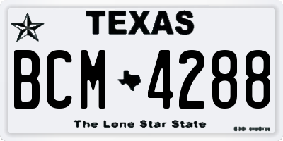 TX license plate BCM4288