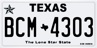 TX license plate BCM4303