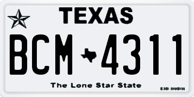 TX license plate BCM4311