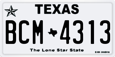 TX license plate BCM4313