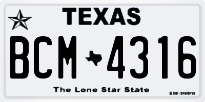 TX license plate BCM4316