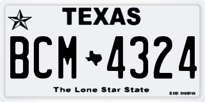 TX license plate BCM4324