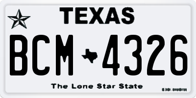 TX license plate BCM4326
