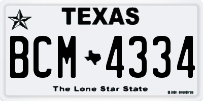 TX license plate BCM4334