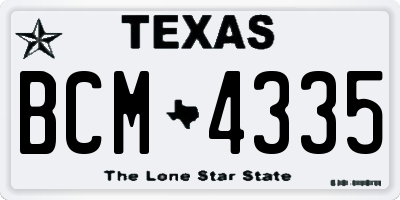 TX license plate BCM4335