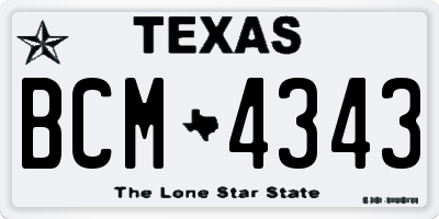 TX license plate BCM4343
