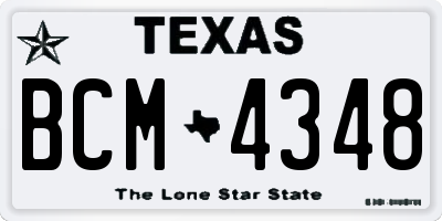 TX license plate BCM4348