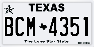 TX license plate BCM4351