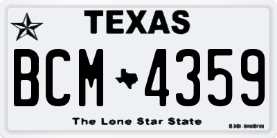 TX license plate BCM4359